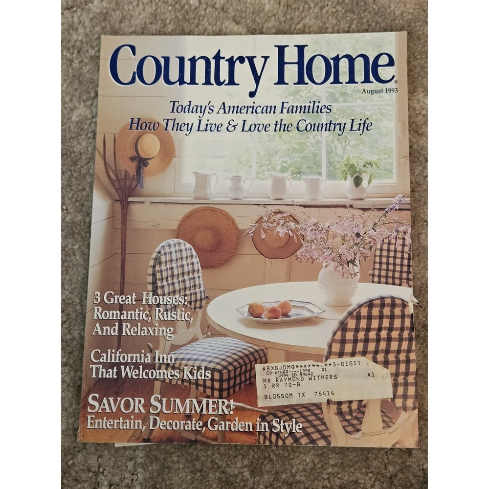 Vintage August 1993 Country Home Magazine